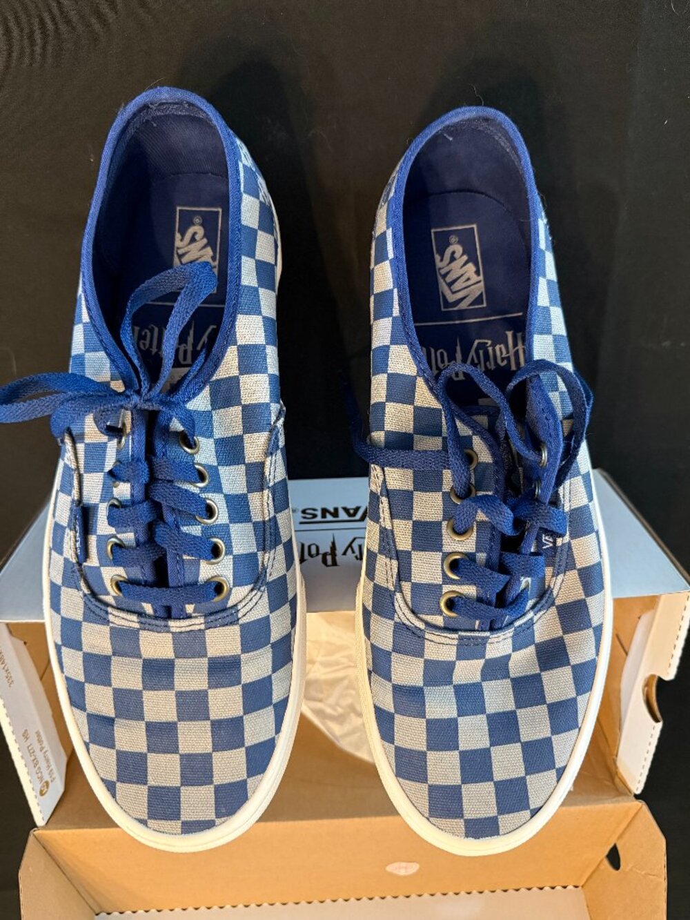 Vans x Harry Potter Authentic Blue Checkerboard Sneakers Men's 10.5 Women's 12